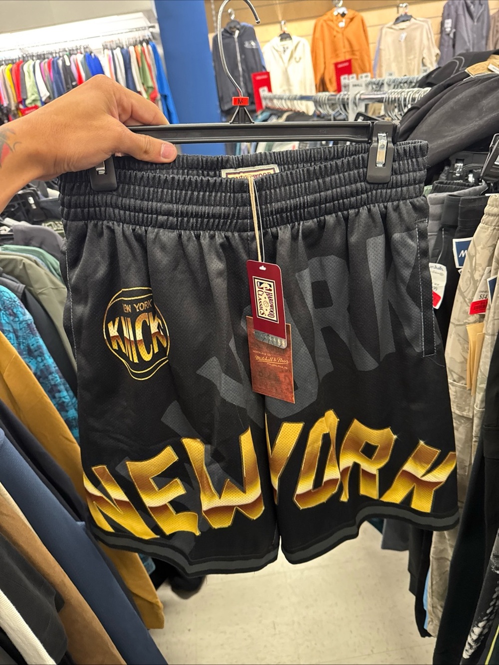 New York Knicks Black & Gold Men's Athletic Shorts